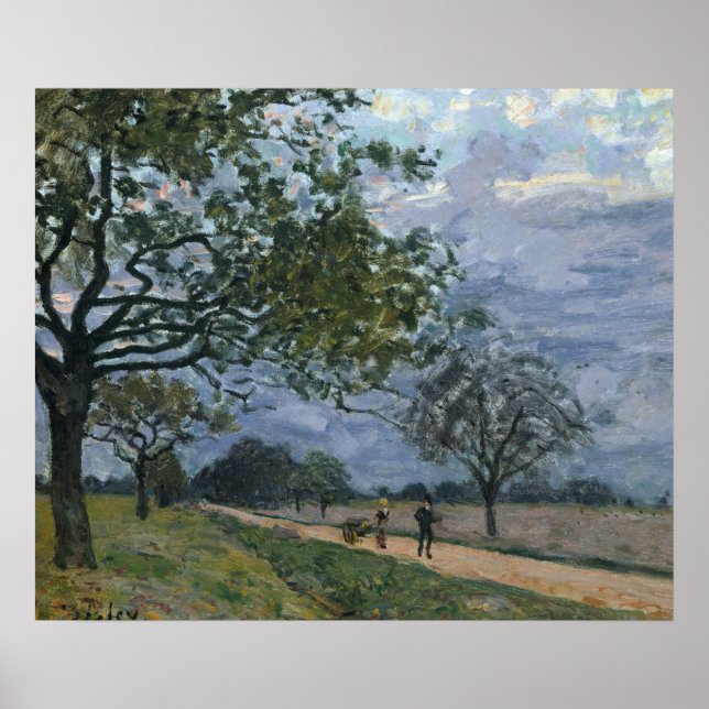 Affiche Célèbre Arts visuels Alfred Sisley la route de Ver (Devant)