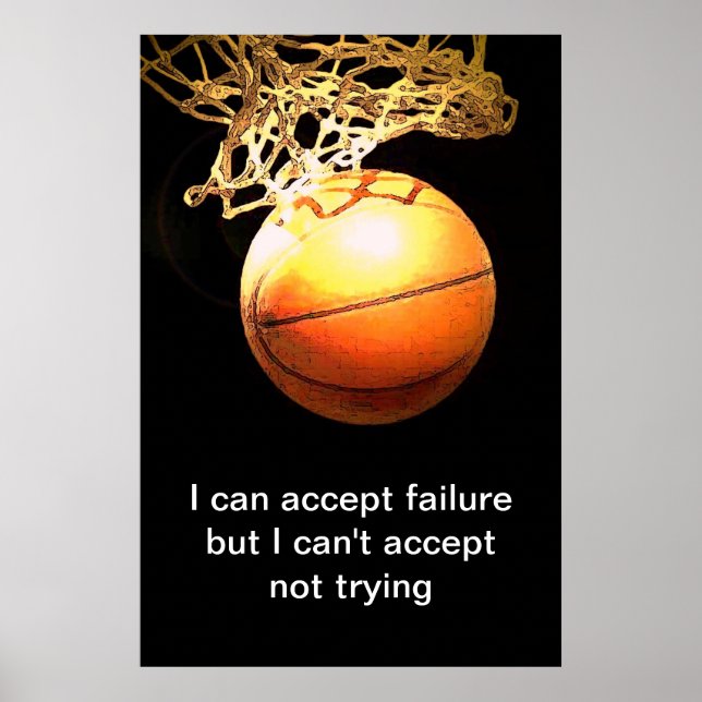 Affiche Célèbre Citation Motivationnelle Basketball Imprim (Devant)