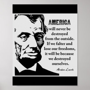 Affiche Célèbre citation patriotique Lincoln