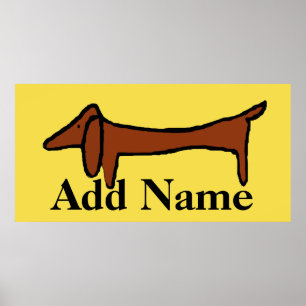 Affiche Célèbre Dachshund, ajoutez le nom