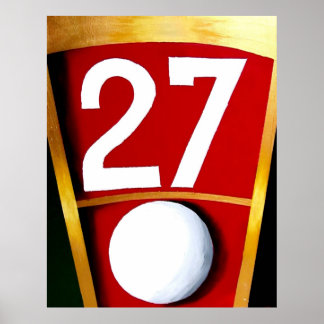 AFFICHE CÉLÈBRE ROULETTE NUMÉRO 27 RED CASINO LAS VEGAS