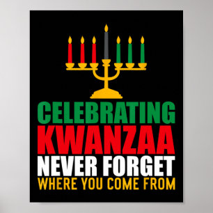 Affiche Célébrer Kwanzaa N'Oublie Jamais Où Tu Viens Pour