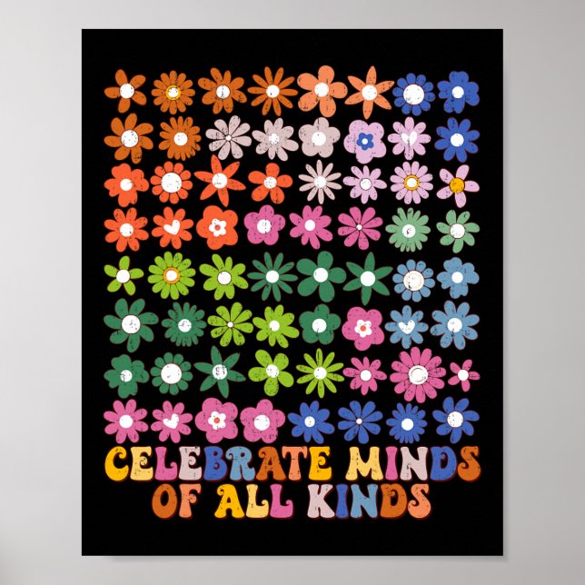 Affiche Célébrer les esprits de toutes sortes Fleur groovy (Devant)