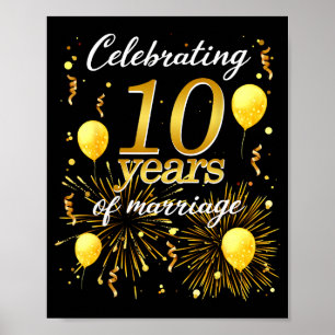 Affiche Célébrez 10 Ans De Mariage Le 10ème Anniversaire D