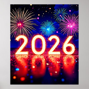 Affiche Célébrez 2026 : Conception d'étincelle d'avenir br