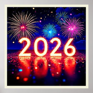 Affiche Célébrez 2026 : Conception d'étincelle d'avenir br