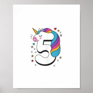Affiche Célébrez Joyeux 5 Ans Fête Anniversaire Pour Gir