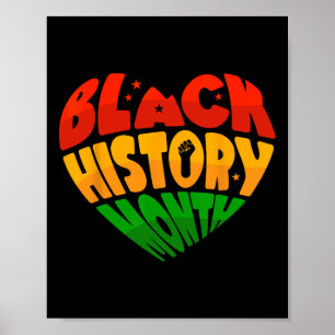 Affiche Célébrez le Mois de l'histoire des Noirs Cœur Et P