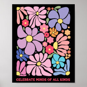 Affiche Célébrez Les Esprit De Toutes Sortes Fleurs Neurod