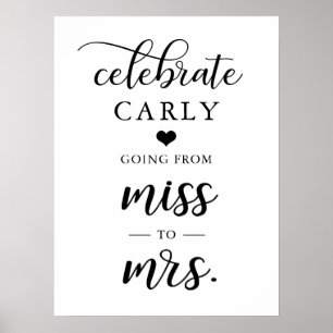 Affiche Célébrez Miss Mrs Bridal Shower BIENVENUE