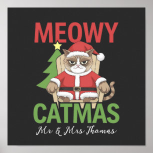 Affiche Célébrez un 'Meowy Catmas' Le Noël parfait pour ch