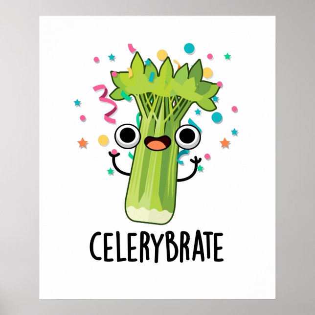 Affiche Célérat Funny Veggie Celery Pun (Devant)