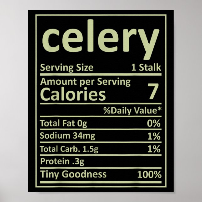 Affiche Celery Nutrition Thanksgiving Costume alimentaire  (Devant)