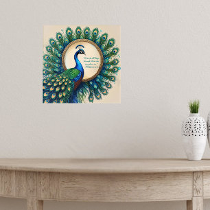 Affiche Céleste Peacock Bloom Bible Verse