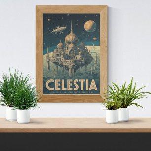 Affiche Celestia : La Cité Parmi les Étoiles - Rétro Vinta