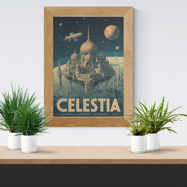 Affiche Celestia : La Cité Parmi les Étoiles - Rétro Vinta (Créateur téléchargé)