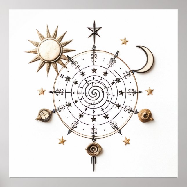 Affiche Celestial Balance Mandala Print (Devant)