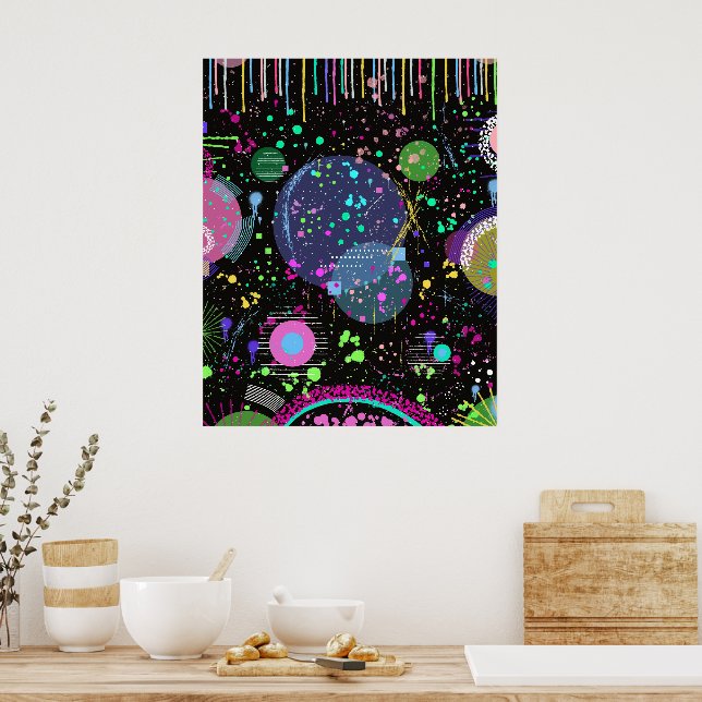 Affiche Celestial Celebrations: Maximalist Abstract Art  (Cuisine)