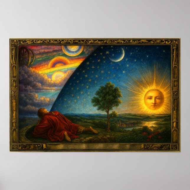 Affiche Celestial Cosmos Derived From Flammarion Engraving (Devant)