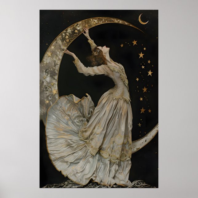 Affiche Celestial Goddess Art Print, Gothic Romance Decor, (Devant)