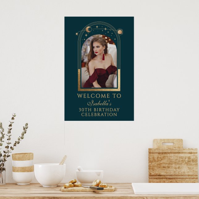 Affiche Celestial Green Gold 30e anniversaire Bienvenue (Cuisine)