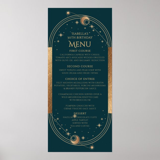 Affiche Celestial Green Gold Sun Moon Stars 30e anniversai (Devant)