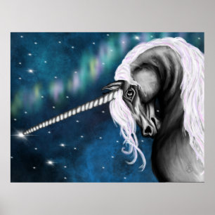 Affiche Celestial Guardian : licorne grise avec Aurora Dan