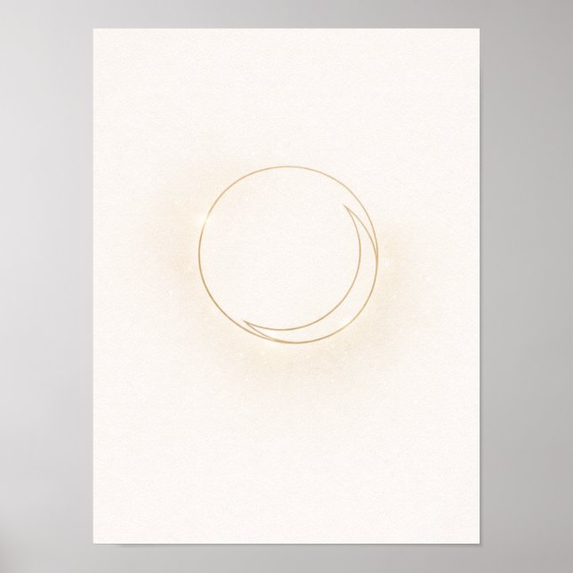 Affiche Celestial Minimal Circle Wall Art - Boho Sun Disk (Devant)