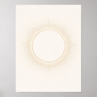 Affiche Celestial Minimal Sun Wall Art – Neutral Beige