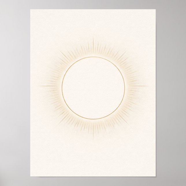Affiche Celestial Minimal Sun Wall Art – Neutral Beige  (Devant)