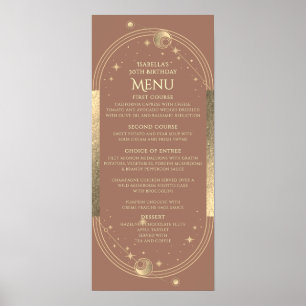 Affiche Celestial Mocha Gold Sun Moon Stars 30e anniversai