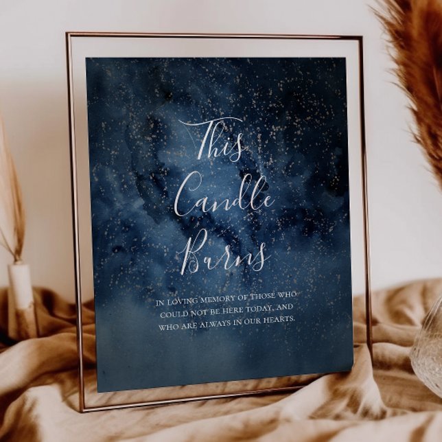 Affiche Celestial Night Sky Silver This Candle Burns Sign (Créateur téléchargé)