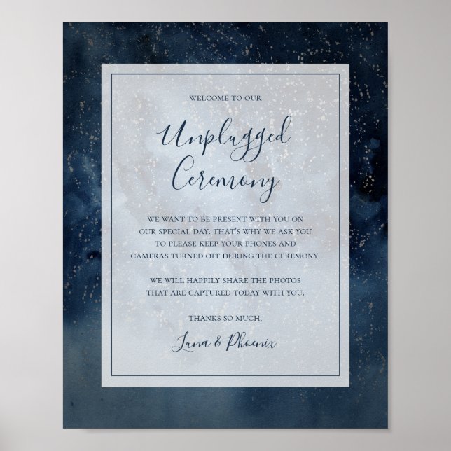Affiche Celestial Sky With Frame Unplugged Ceremony Sign (Devant)