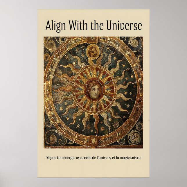 Affiche Celestial Sun Mosaic Art Print Antique Astrology (Devant)