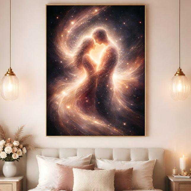 Affiche Celestial Union – Abstract Cosmic Couple Art (Créateur téléchargé)