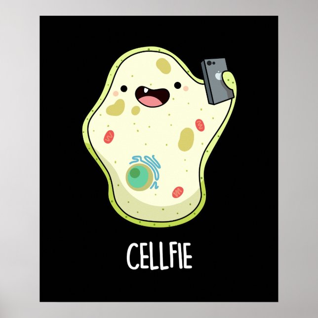 Affiche Cellfie Funny Biology Selfie Pun Dark BG (Devant)
