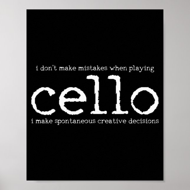Affiche Cello Player Cellist Funny Gift  (Devant)