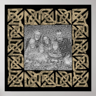 Affiche Céltic Knots Brown Frame Ajouter Votre Photo
