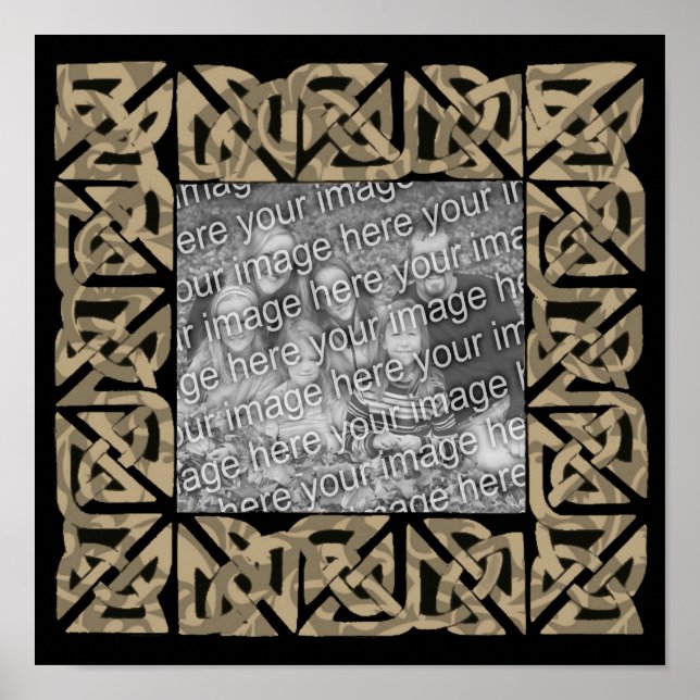 Affiche Céltic Knots Brown Frame Ajouter Votre Photo (Devant)