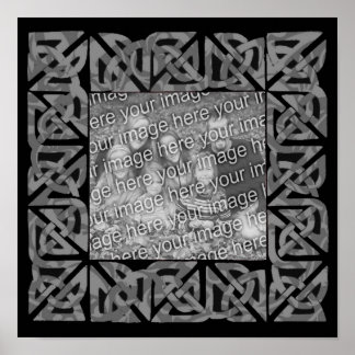 Affiche Céltic Knots Gris Cadre Ajouter Votre Photo