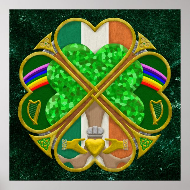 Affiche Celtic Shamrock Heritage Symbol Irish Inspired (Devant)