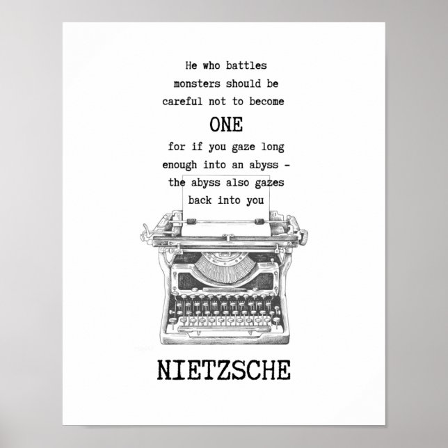 Affiche Celui qui combat MONSTERS cite Nietzsche (Devant)