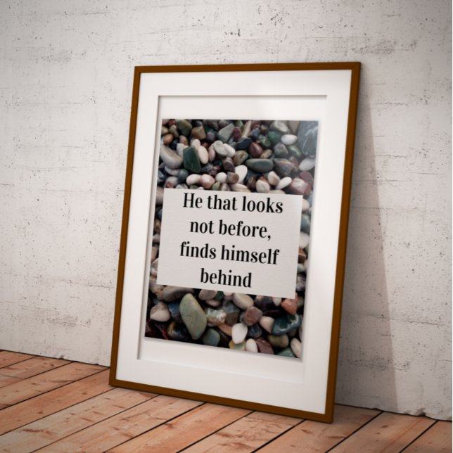 Affiche Celui qui ne regarde pas avant la sagesse citera l (Créateur téléchargé)