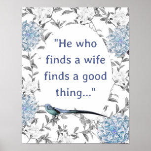 Affiche Celui qui trouve une femme trouve une bonne chose