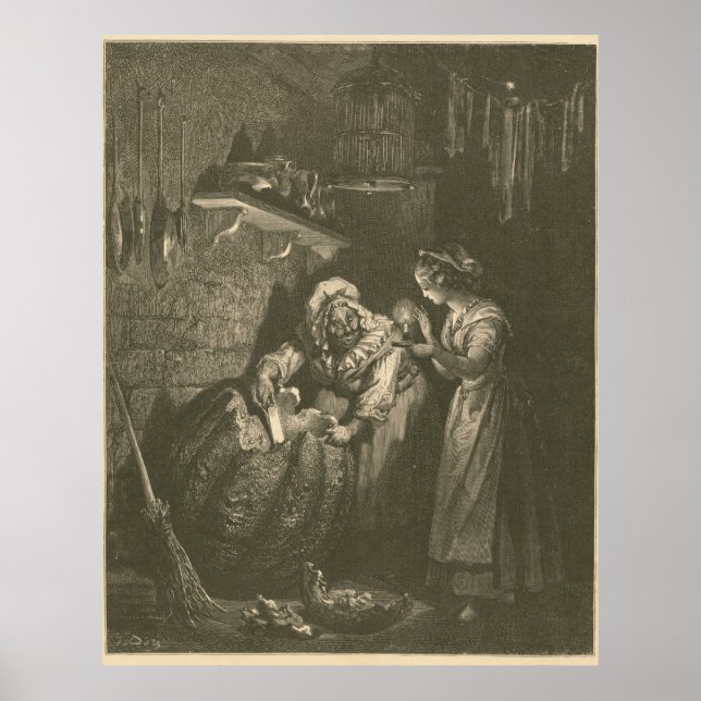 Affiche Cendrillon Citrouille - Gustave Doré (Devant)