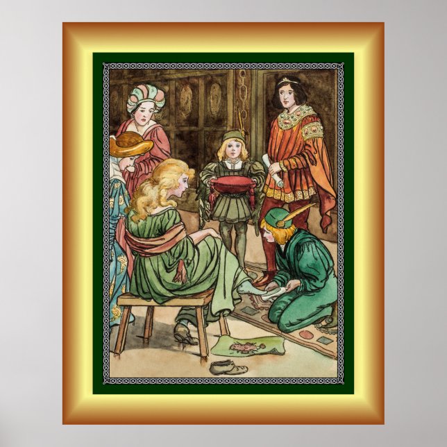 Affiche Cendrillon Et Son Prince ~ Essayer Sur La Chaussur (Devant)