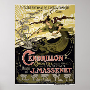Affiche Cendrillon vintage Cendrillon Cendderella Opéra de
