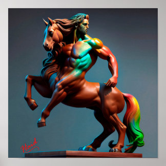 Affiche Centaur with colors - Gen AI