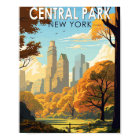 Central Park New York Travel Art Vintage