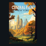 Affiche Central Park New York Travel Art Vintage<br><div class="desc">Image vectorielle de Central Park. Central Park est un parc urbain entre les quartiers Upper West Side et Upper East Side de Manhattan à New York qui a été le premier parc paysager aux États-Unis.</div>